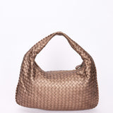 Bottega Veneta Small Intrecciato Hobo Metallic Taupe