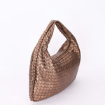 Bottega Veneta Small Intrecciato Hobo Metallic Taupe