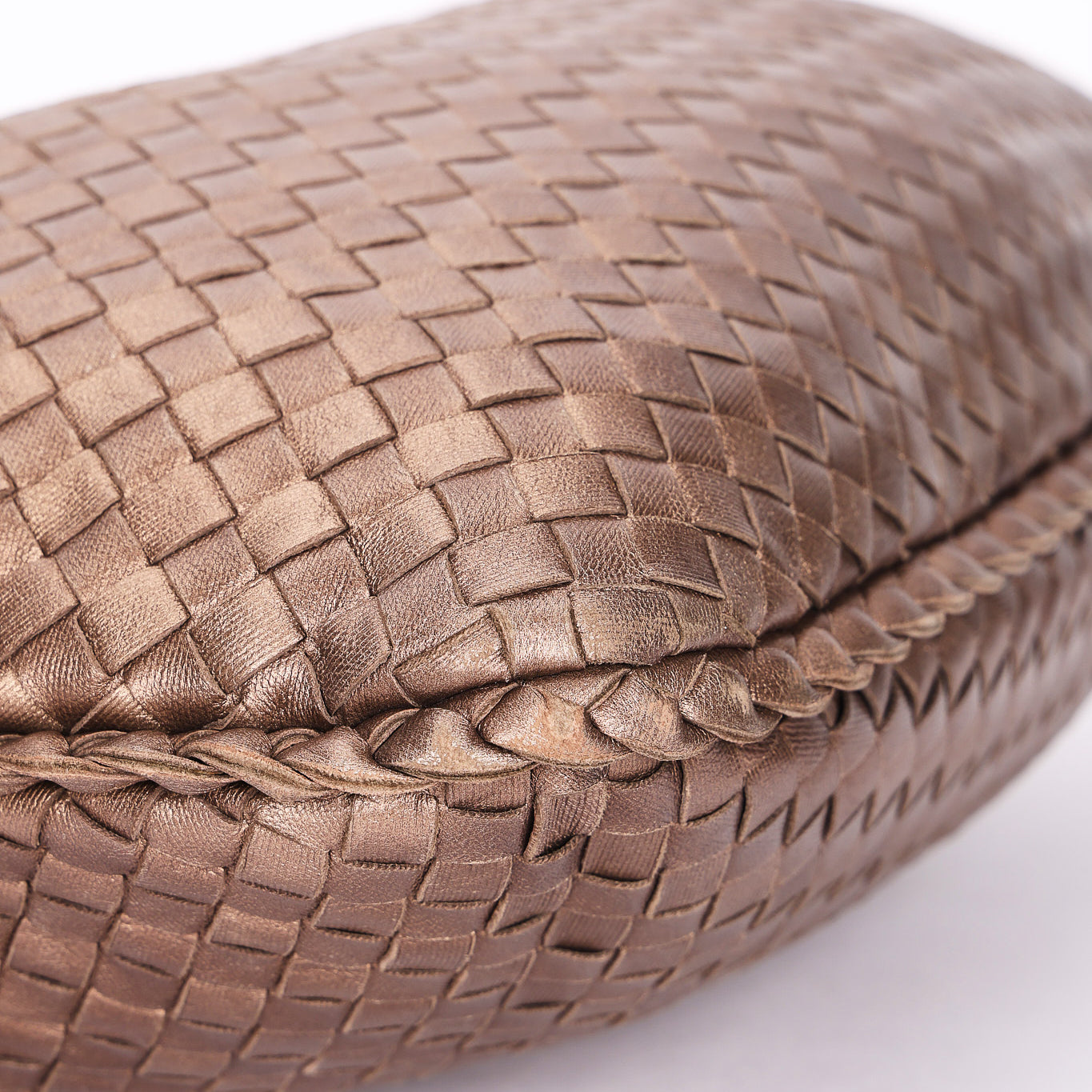 Bottega Veneta Small Intrecciato Hobo Metallic Taupe