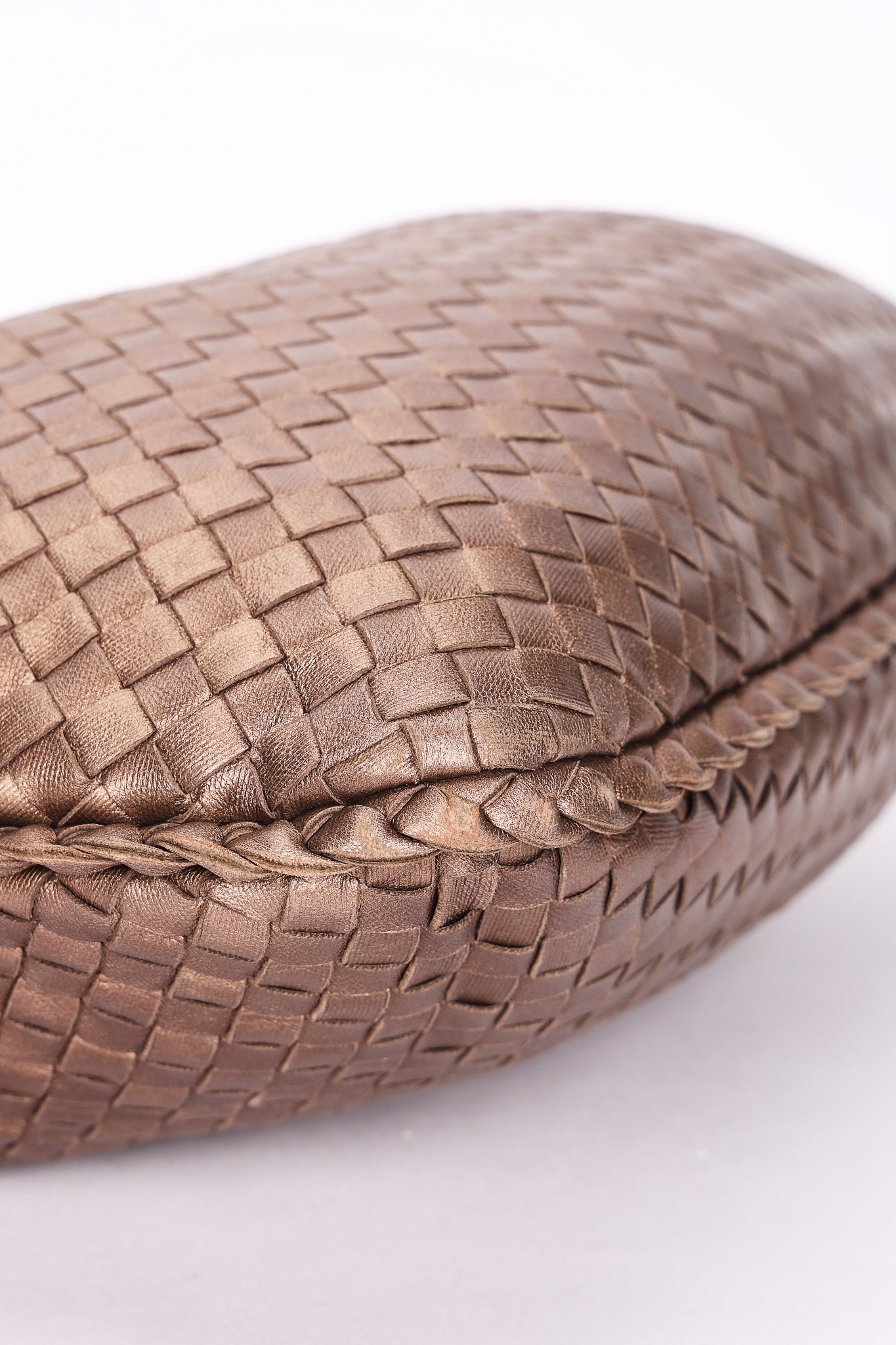 Bottega Veneta Small Intrecciato Hobo Metallic Taupe