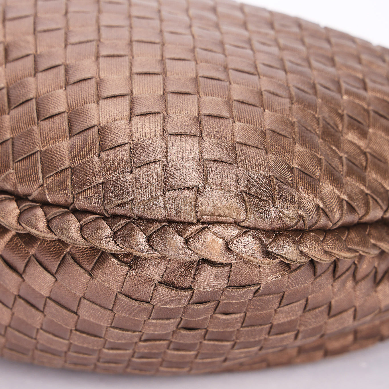 Bottega Veneta Small Intrecciato Hobo Metallic Taupe