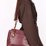 Chanel Triple CC Shoulder Bag Bordeaux Caviar 24K GP