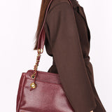 Chanel Triple CC Shoulder Bag Bordeaux Caviar 24K GP