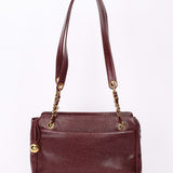 Chanel Triple CC Shoulder Bag Bordeaux Caviar 24K GP