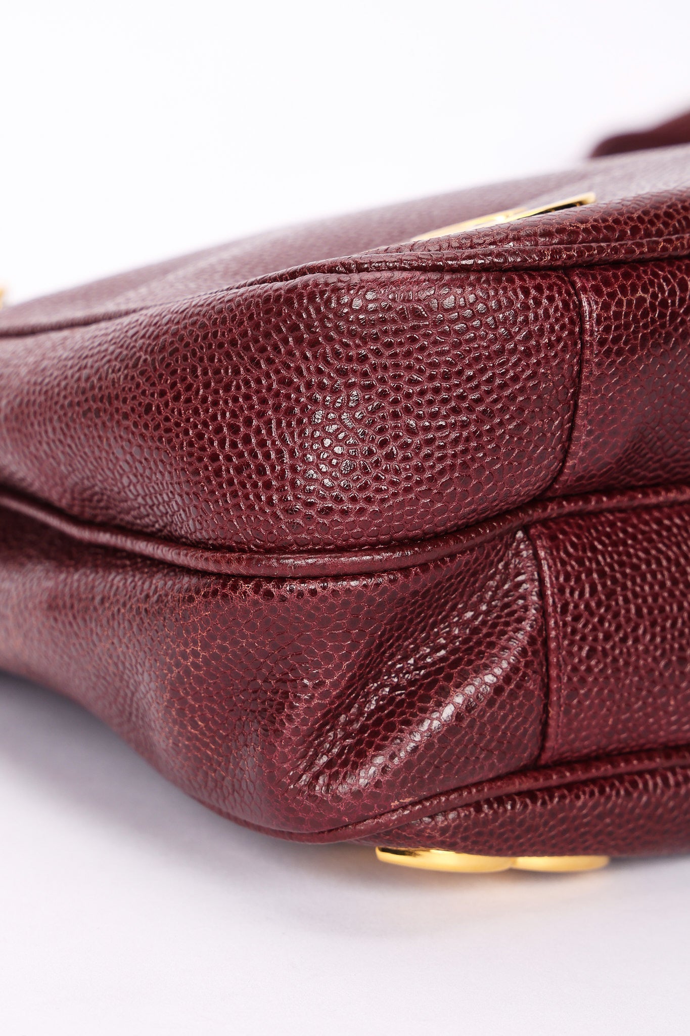 Chanel Triple CC Shoulder Bag Bordeaux Caviar 24K GP