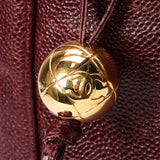 Chanel Triple CC Shoulder Bag Bordeaux Caviar 24K GP