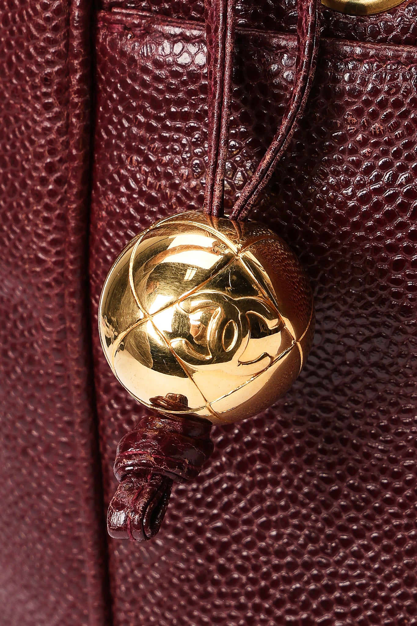 Chanel Triple CC Shoulder Bag Bordeaux Caviar 24K GP