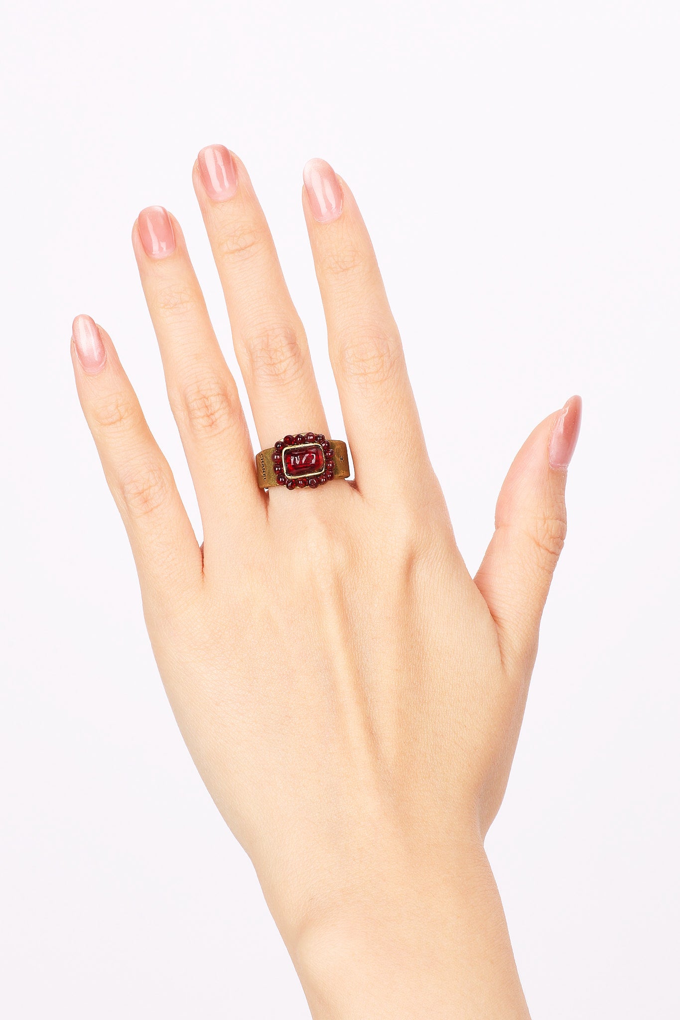 Chanel 2000 Aged Gem Ring, Size US 6
