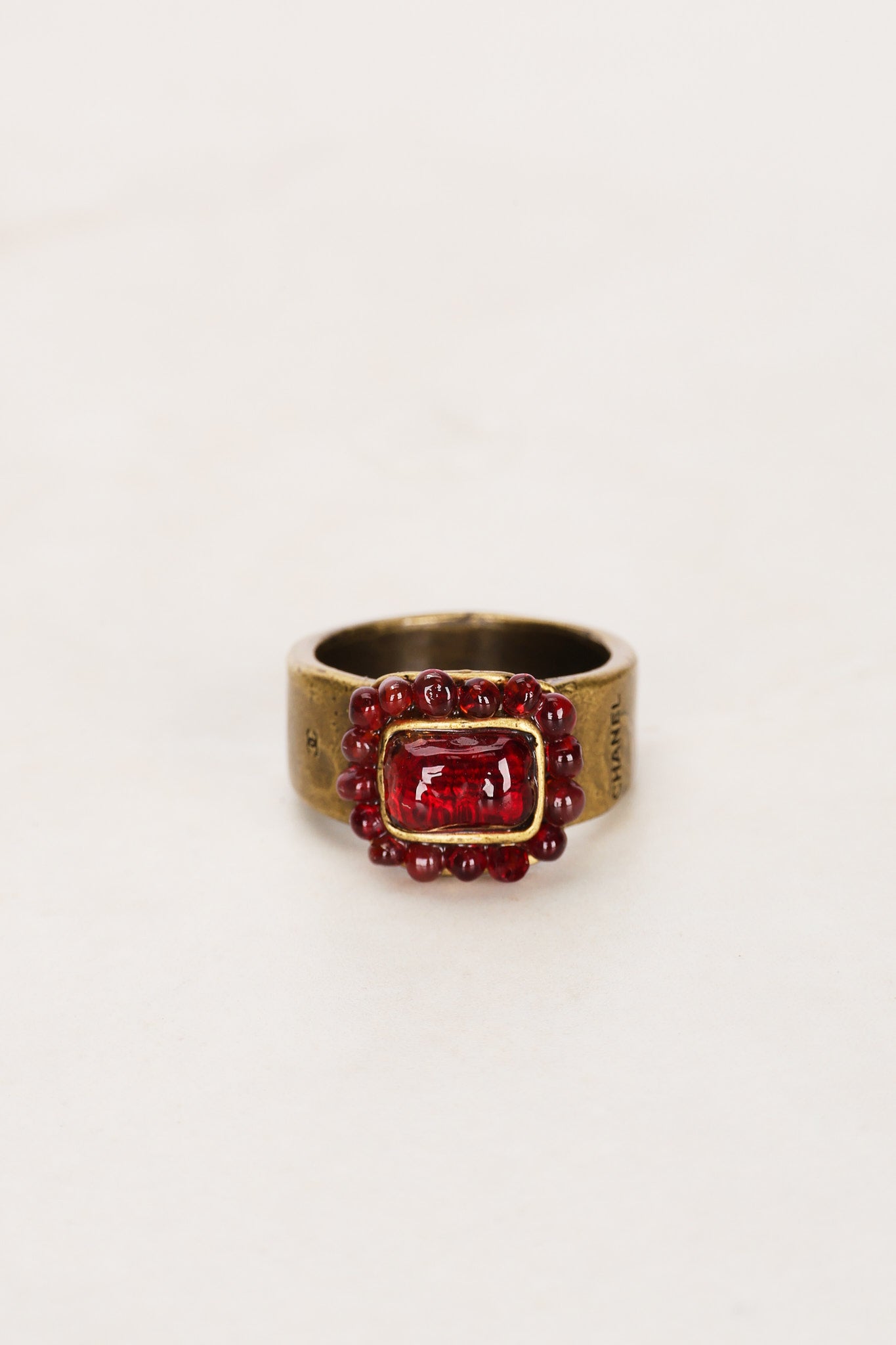 Chanel 2000 Aged Gem Ring, Size US 6
