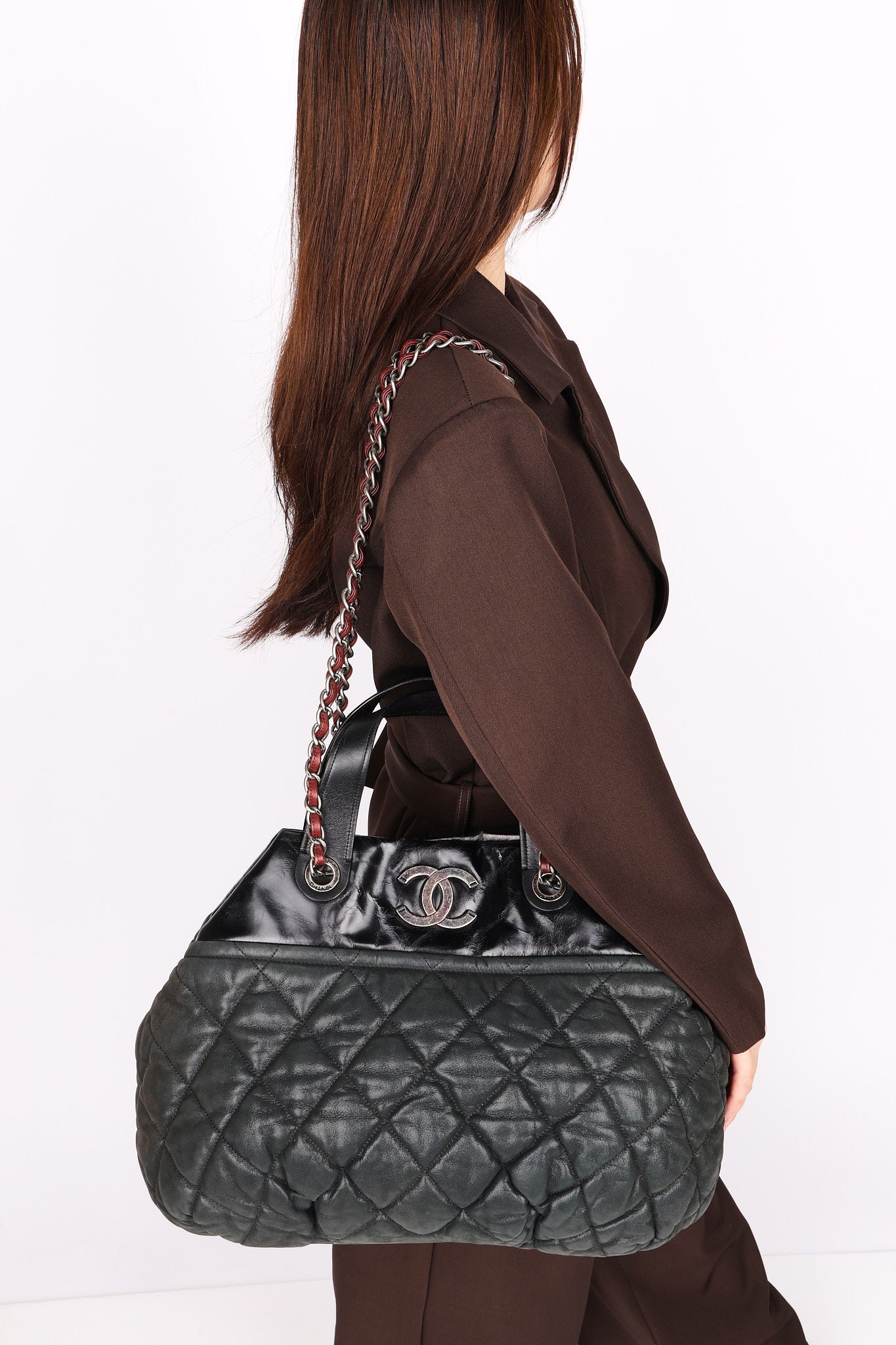 Chanel In the Mix Tote Black Iridescent Calfskin RHW