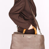 Gucci Large Bamboo Shopper Tote Taupe