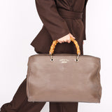 Gucci Large Bamboo Shopper Tote Taupe