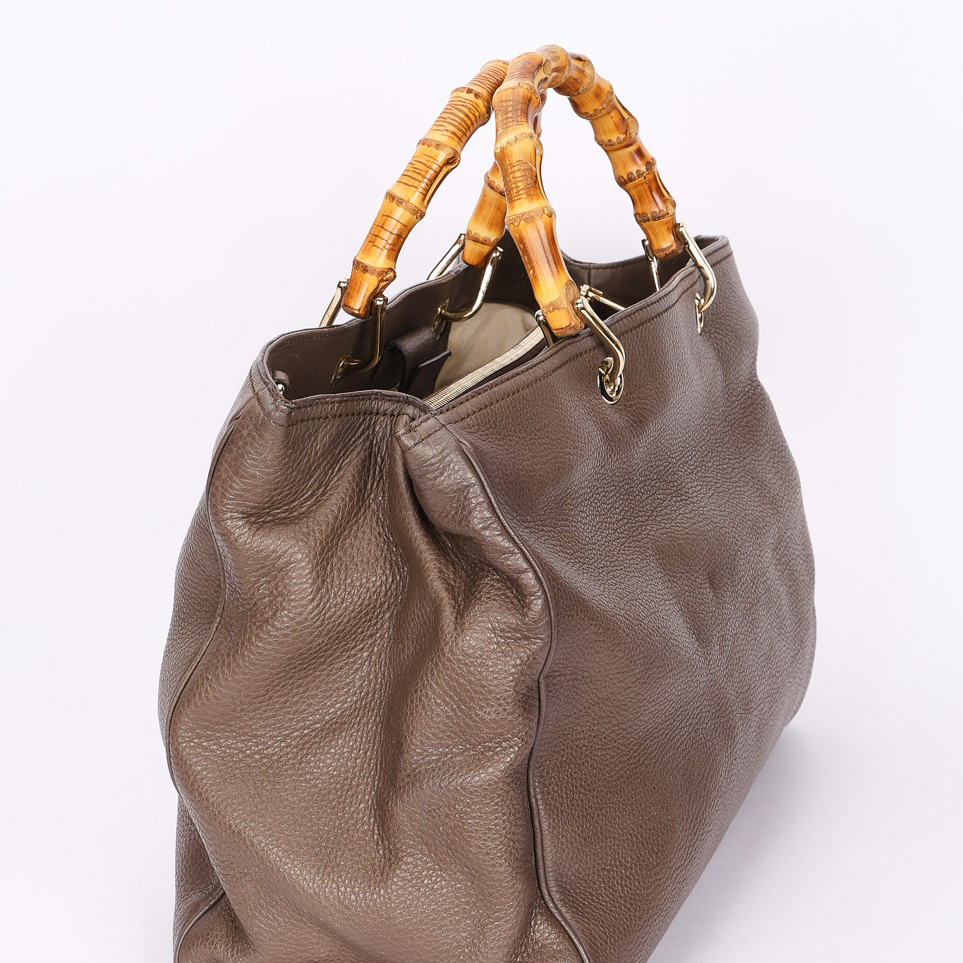 Gucci Large Bamboo Shopper Tote Taupe