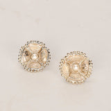 Chanel 2023 CC Champagne Pearl Shell Earrings
