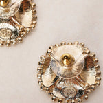 Chanel 2023 CC Champagne Pearl Shell Earrings