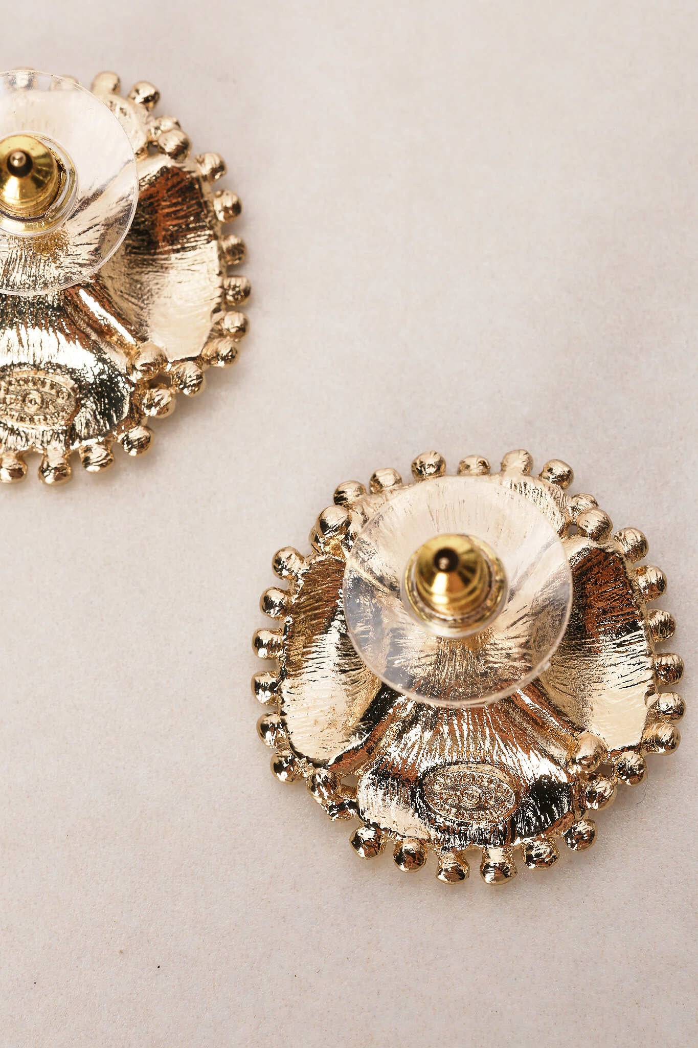 Chanel 2023 CC Champagne Pearl Shell Earrings