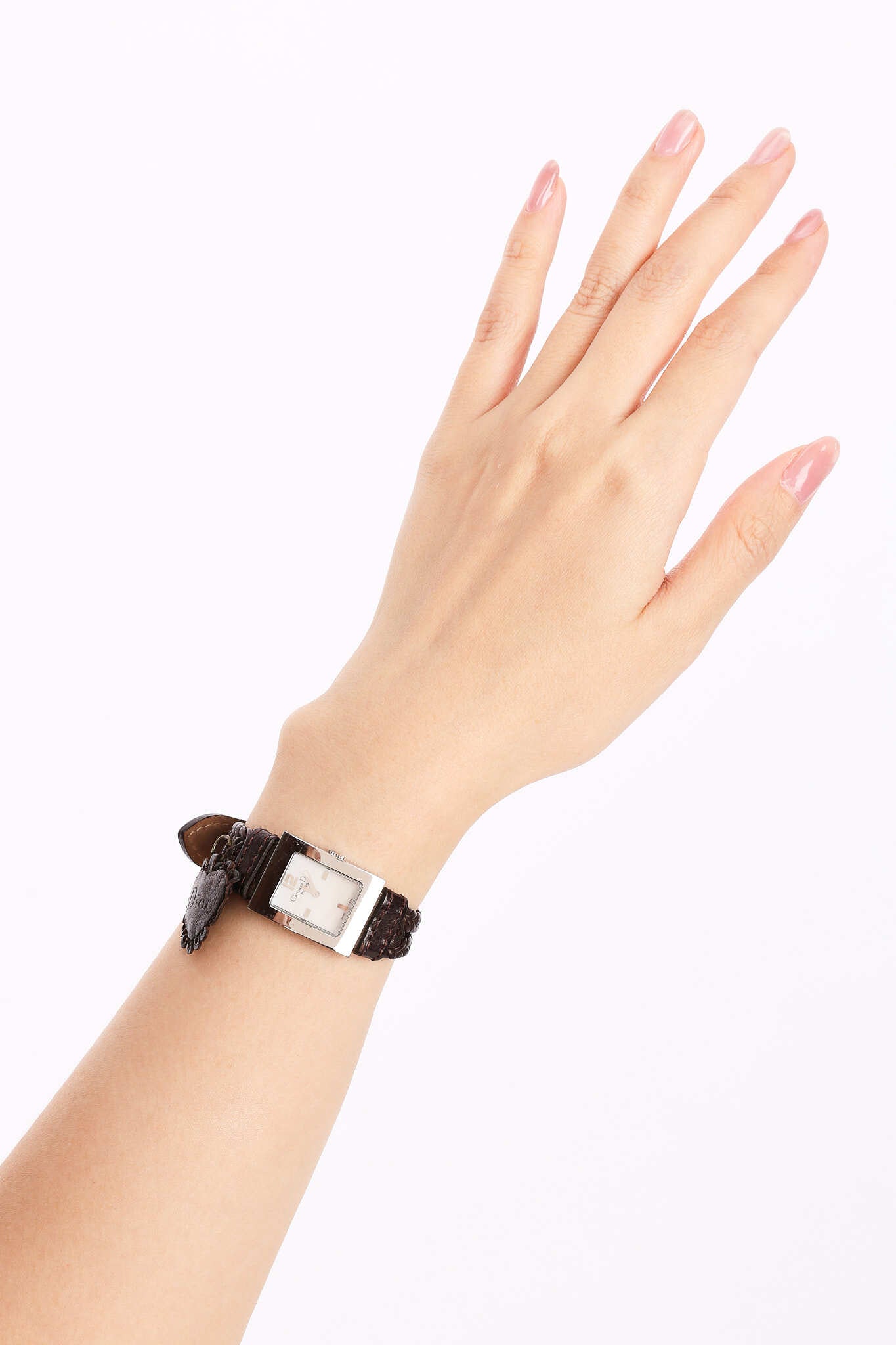 Dior 109 Woven Leather Heart Mother of Pearl Watch 19mm