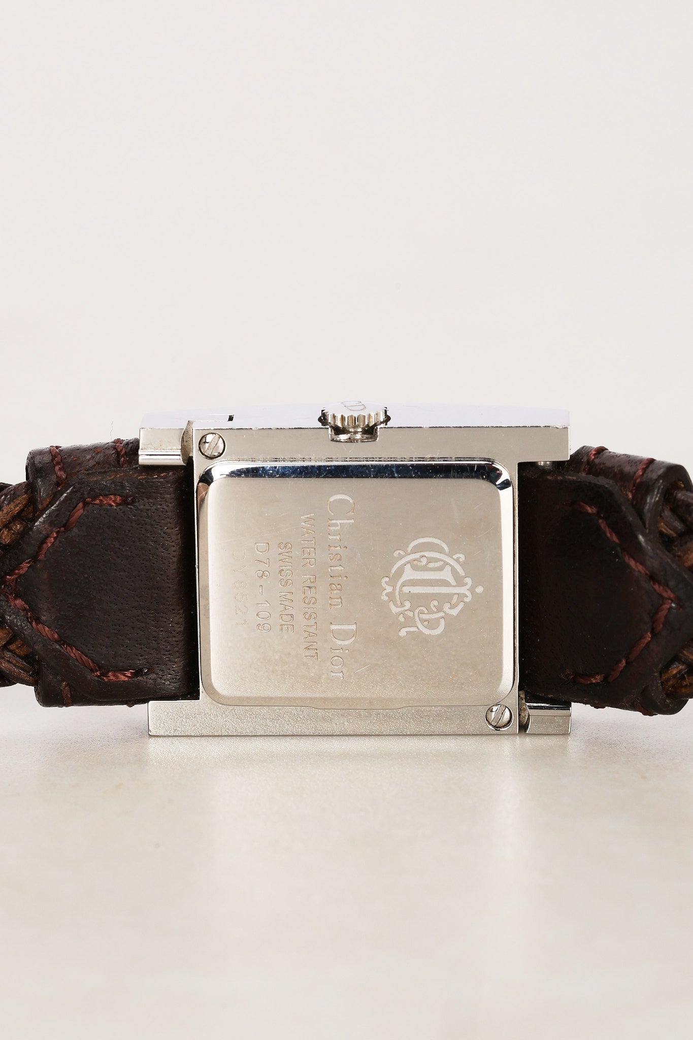 Dior 109 Woven Leather Heart Mother of Pearl Watch 19mm