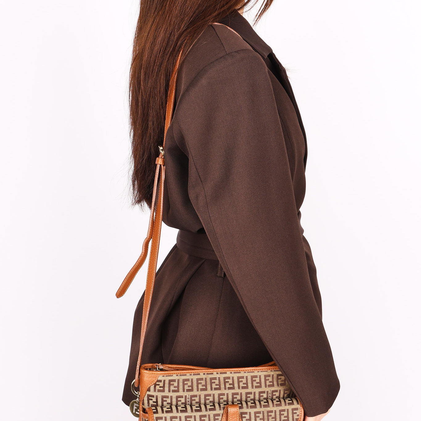 Fendi Zucchino Front Pocket Crossbody Bag