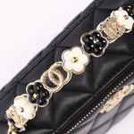 Chanel Flower Top Handle Vanity Case Black Lambskin CGHW