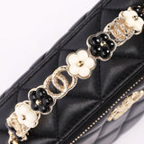 Chanel Flower Top Handle Vanity Case Black Lambskin CGHW