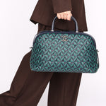 Chanel Woven Bowling Bag Green and Black Calfskin RHW