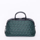 Chanel Woven Bowling Bag Green and Black Calfskin RHW