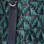 Chanel Woven Bowling Bag Green and Black Calfskin RHW