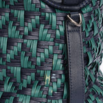 Chanel Woven Bowling Bag Green and Black Calfskin RHW