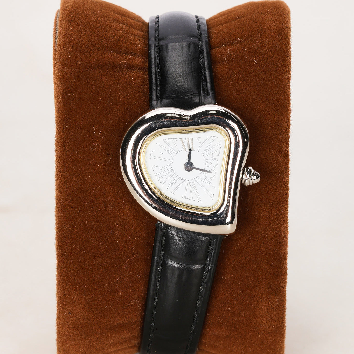 Saint Laurent 40th Anniversary Heart Motif Script Watch 24mm