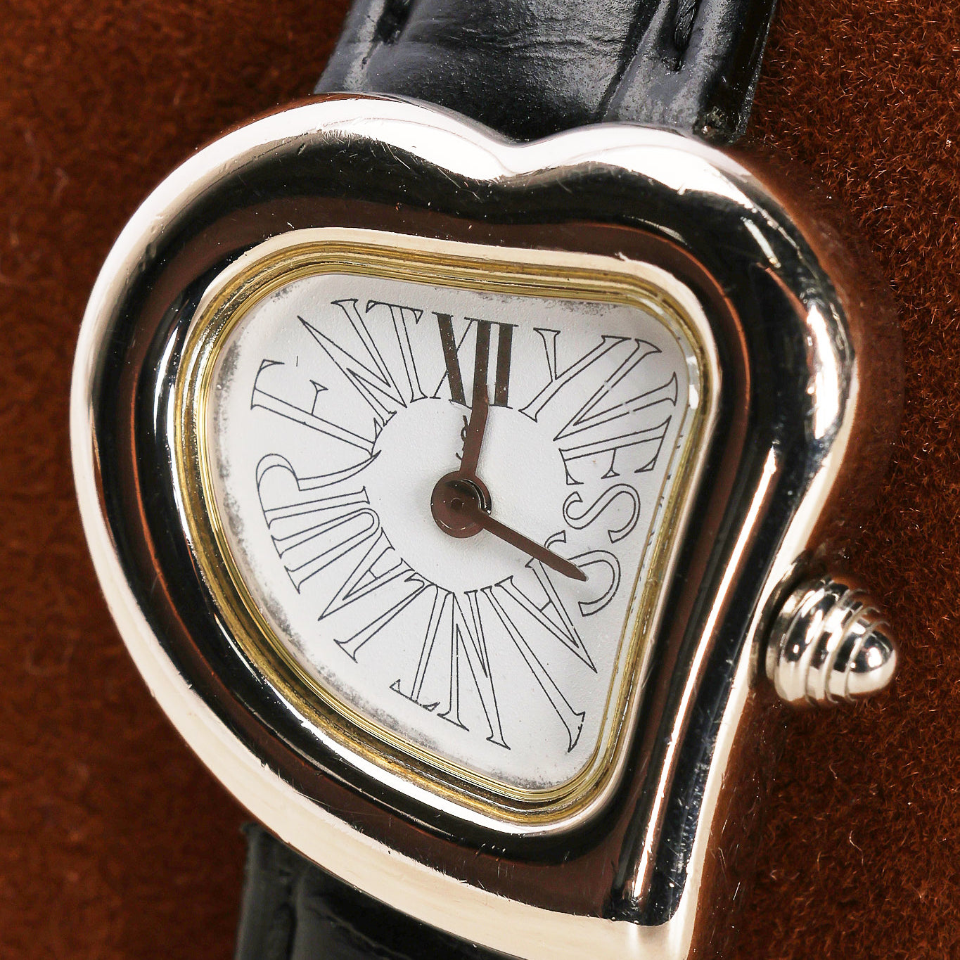 Saint Laurent 40th Anniversary Heart Motif Script Watch 24mm