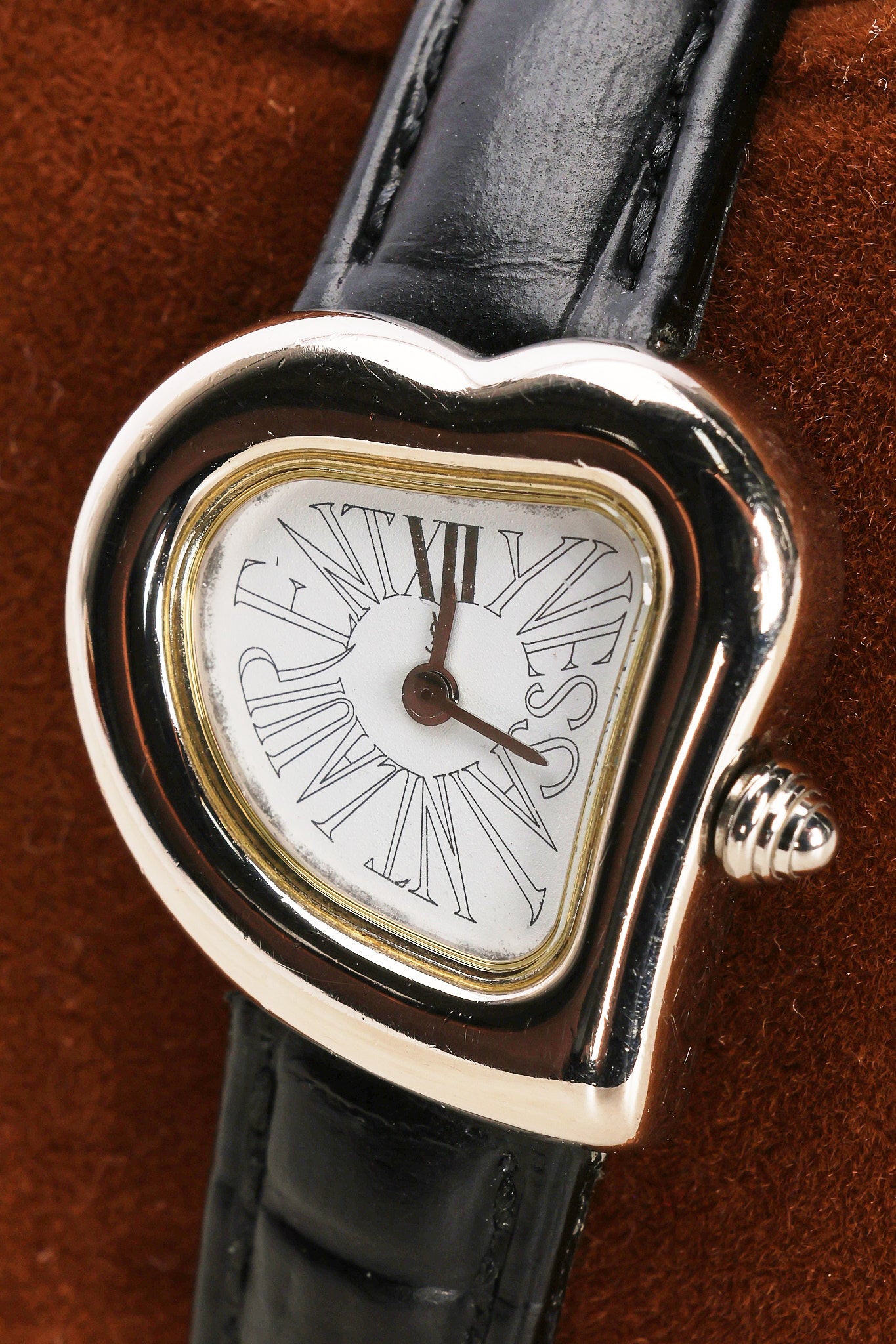 Saint Laurent 40th Anniversary Heart Motif Script Watch 24mm