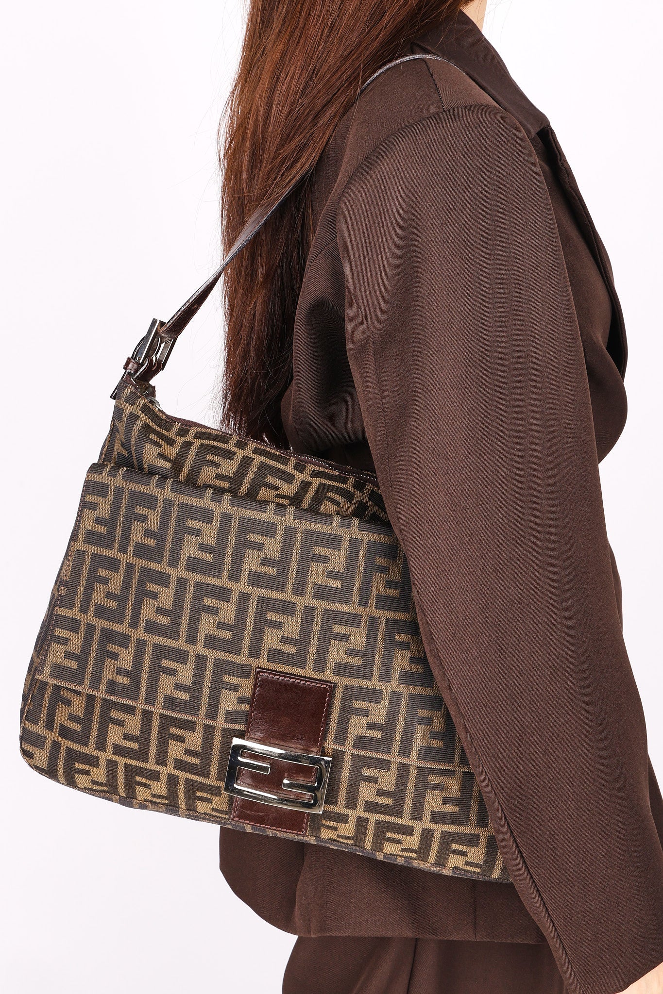 Fendi Zucca Baguette Shoulder Bag
