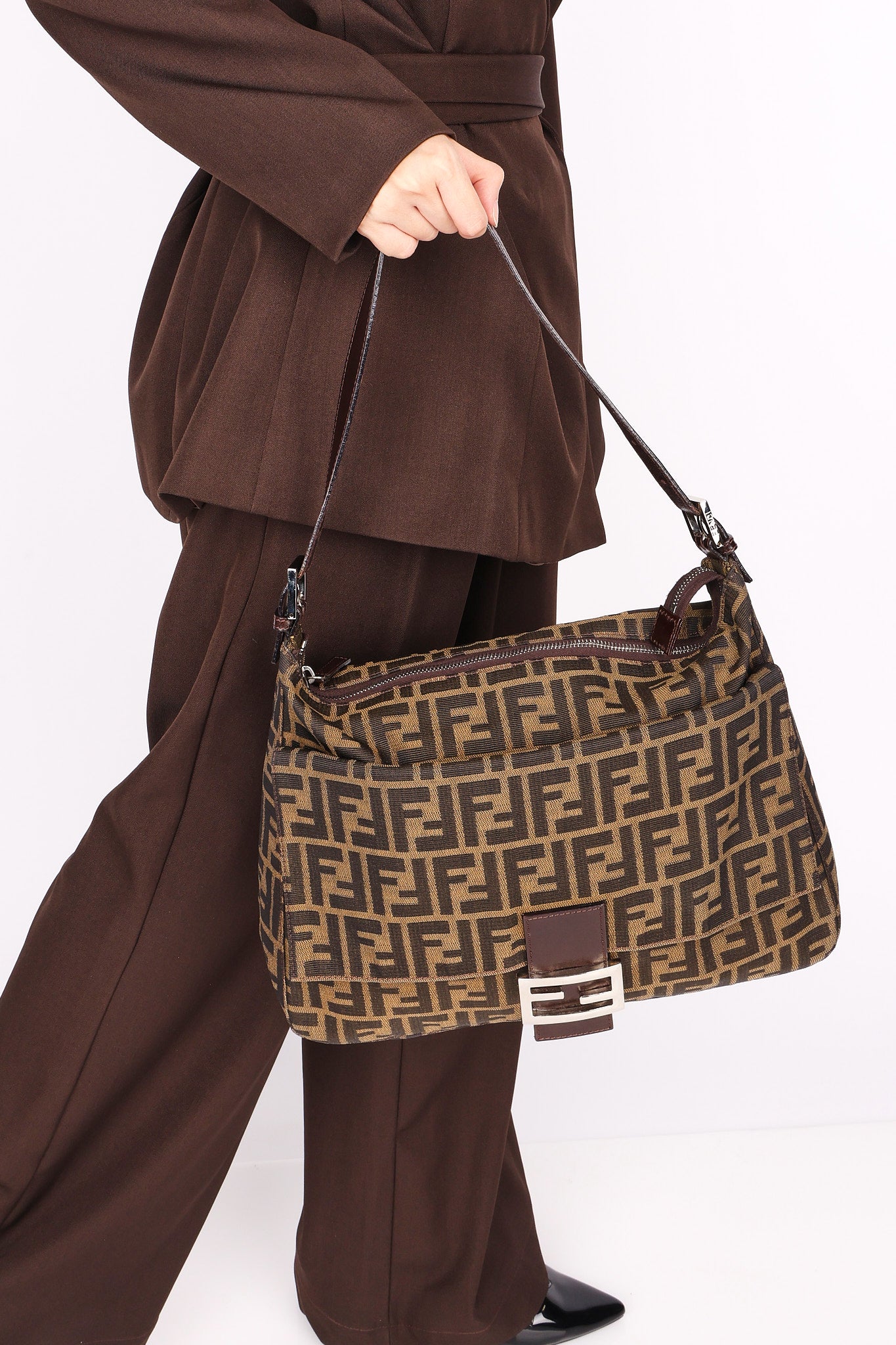 Fendi Zucca Baguette Shoulder Bag