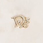 Dior Crystal Oblique Logo Brooch