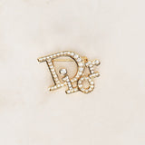 Dior Crystal Oblique Logo Brooch