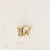 Dior Crystal Oblique Logo Brooch