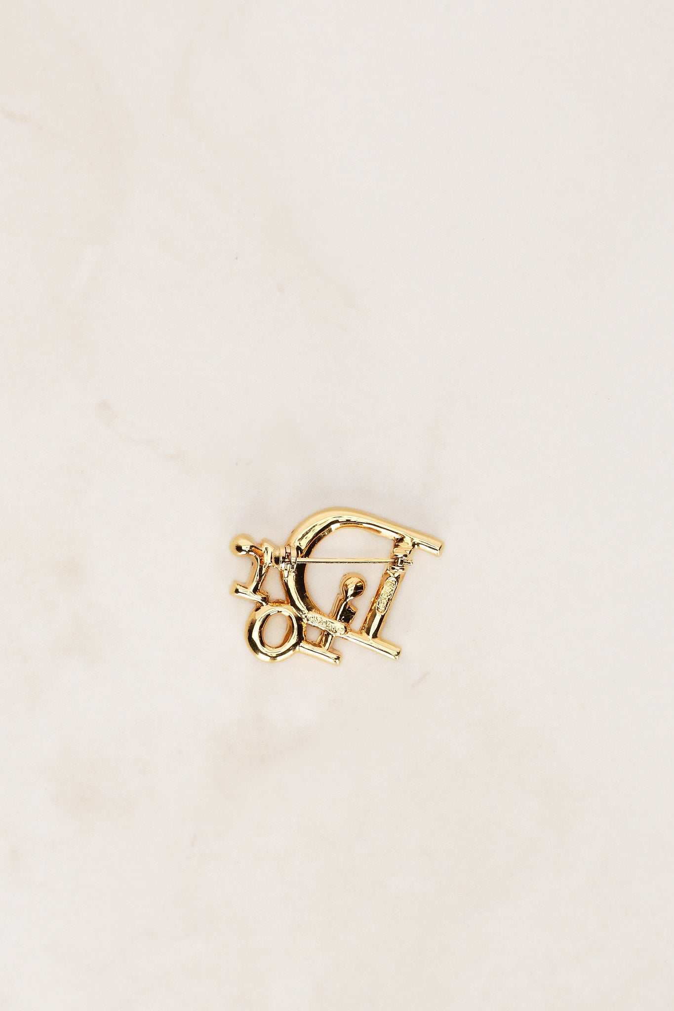 Dior Crystal Oblique Logo Brooch