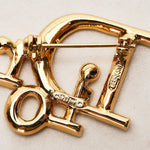 Dior Crystal Oblique Logo Brooch