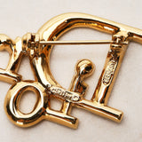 Dior Crystal Oblique Logo Brooch