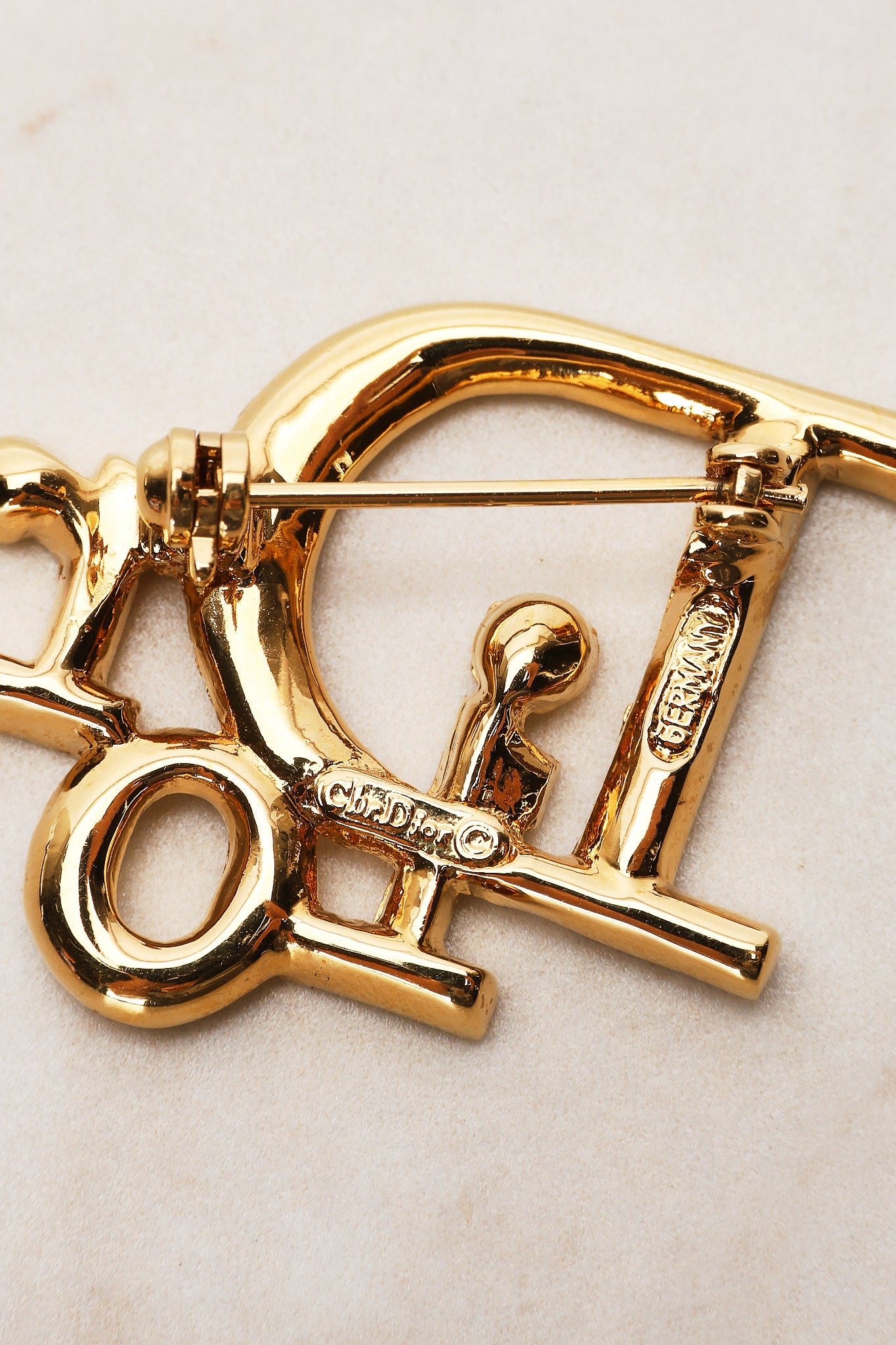 Dior Crystal Oblique Logo Brooch