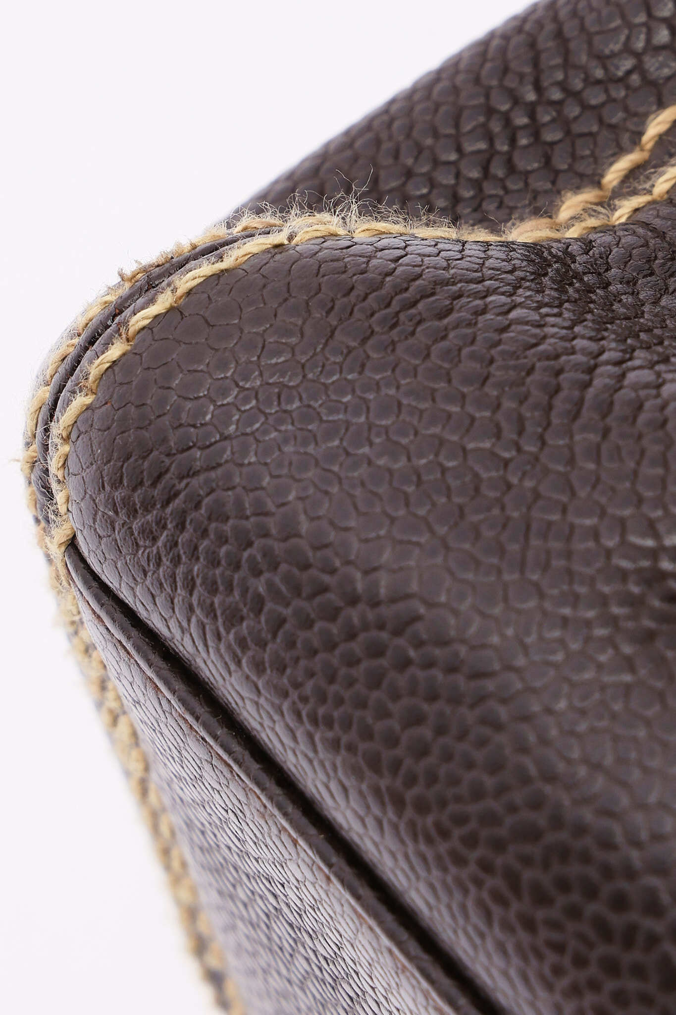 Chanel CC Stitched Tote Brown Caviar AGHW