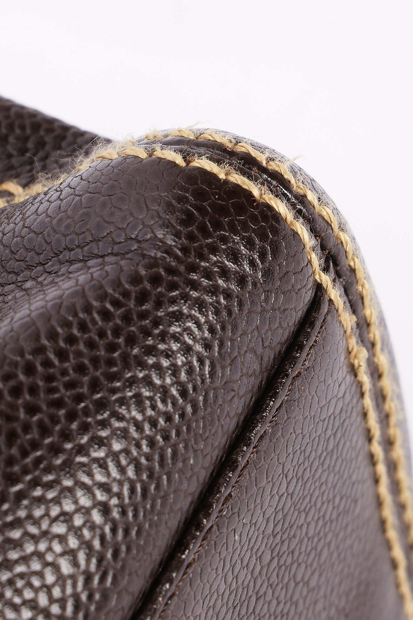 Chanel CC Stitched Tote Brown Caviar AGHW