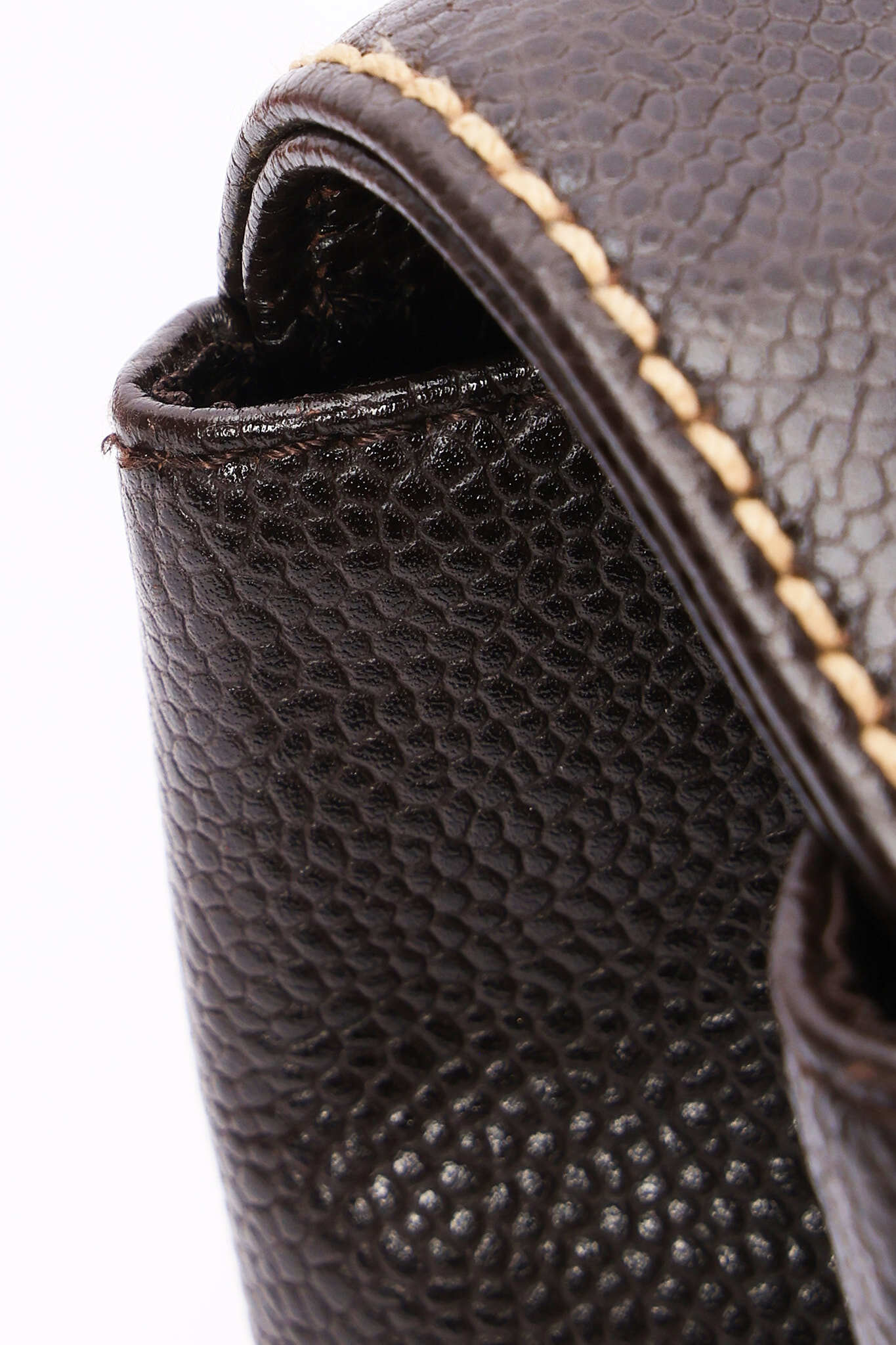 Chanel CC Stitched Tote Brown Caviar AGHW