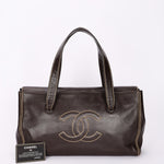 Chanel CC Stitched Tote Brown Caviar AGHW
