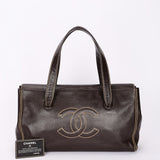 Chanel CC Stitched Tote Brown Caviar AGHW