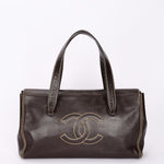 Chanel CC Stitched Tote Brown Caviar AGHW