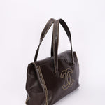 Chanel CC Stitched Tote Brown Caviar AGHW