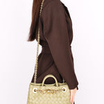 Bottega Veneta Small Andiamo With Chain Sage Green