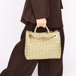 Bottega Veneta Small Andiamo With Chain Sage Green